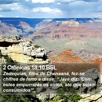 2 Crônicas 18:10 BSL Bible Verse Image