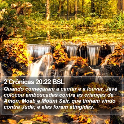 2 Crônicas 20:22 BSL Bible Verse Image