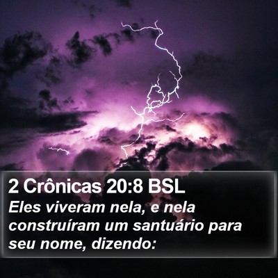2 Crônicas 20:8 BSL Bible Verse Image