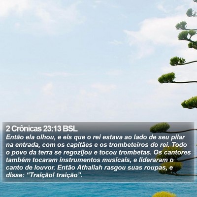 2 Crônicas 23:13 BSL Bible Verse Image