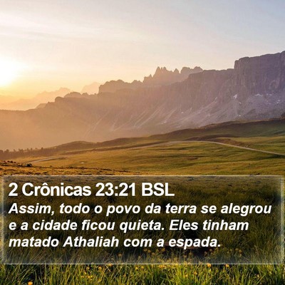 2 Crônicas 23:21 BSL Bible Verse Image