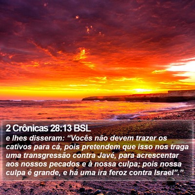 2 Crônicas 28:13 BSL Bible Verse Image