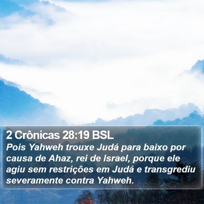 2 Crônicas 28:19 BSL Bible Verse Image