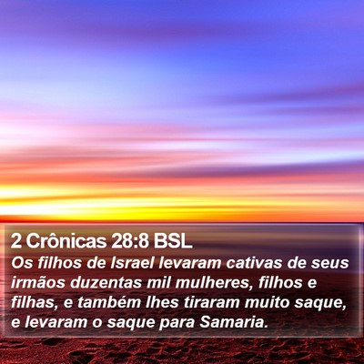 2 Crônicas 28:8 BSL Bible Verse Image