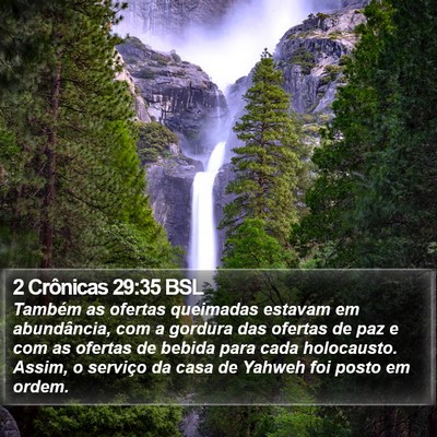 2 Crônicas 29:35 BSL Bible Verse Image