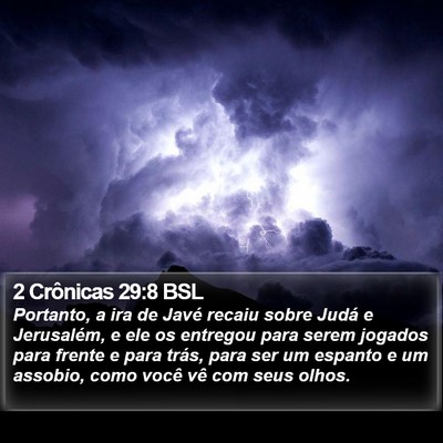 2 Crônicas 29:8 BSL Bible Verse Image