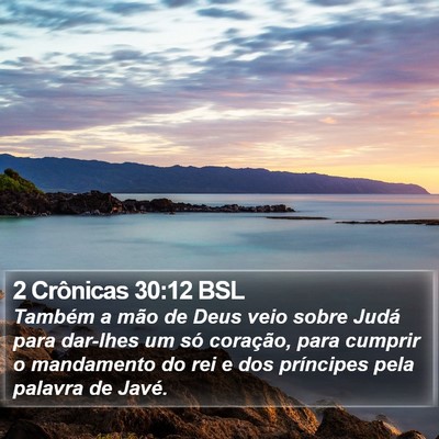 2 Crônicas 30:12 BSL Bible Verse Image