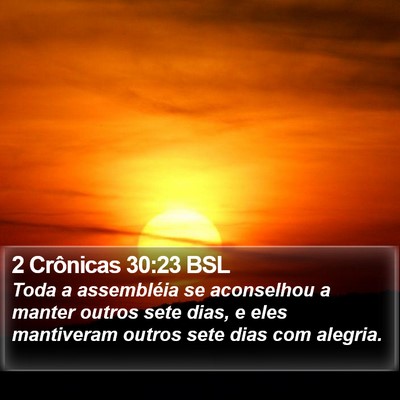 2 Crônicas 30:23 BSL Bible Verse Image