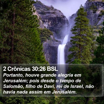 2 Crônicas 30:26 BSL Bible Verse Image