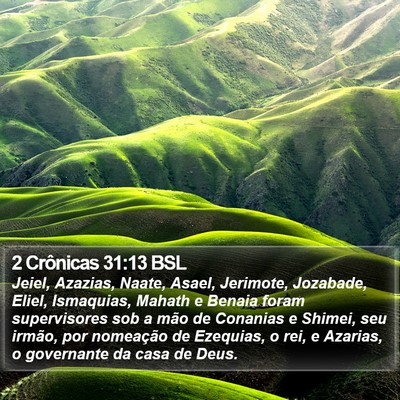 2 Crônicas 31:13 BSL Bible Verse Image