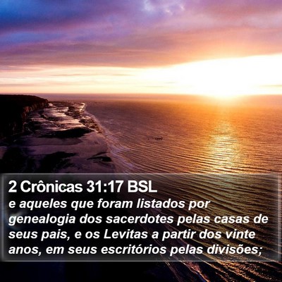 2 Crônicas 31:17 BSL Bible Verse Image