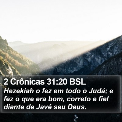 2 Crônicas 31:20 BSL Bible Verse Image