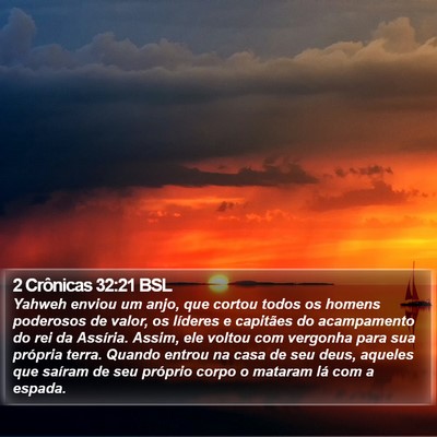 2 Crônicas 32:21 BSL Bible Verse Image