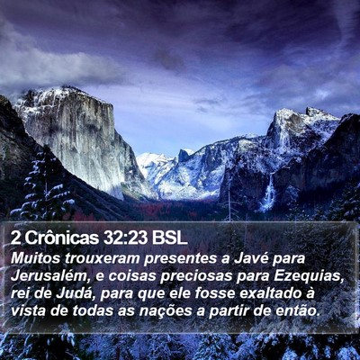 2 Crônicas 32:23 BSL Bible Verse Image