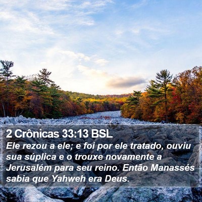 2 Crônicas 33:13 BSL Bible Verse Image