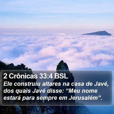 2 Crônicas 33:4 BSL Bible Verse Image