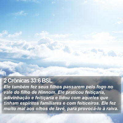 2 Crônicas 33:6 BSL Bible Verse Image