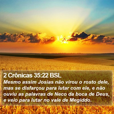 2 Crônicas 35:22 BSL Bible Verse Image