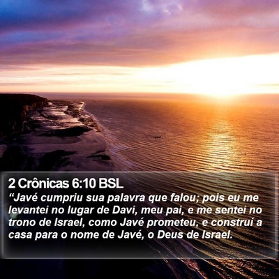 2 Crônicas 6:10 BSL Bible Verse Image