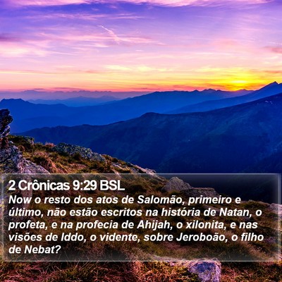 2 Crônicas 9:29 BSL Bible Verse Image