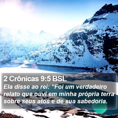 2 Crônicas 9:5 BSL Bible Verse Image
