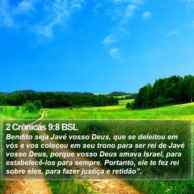 2 Crônicas 9:8 BSL Bible Verse Image