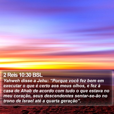2 Reis 10:30 BSL Bible Verse Image