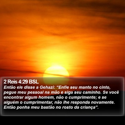 2 Reis 4:29 BSL Bible Verse Image