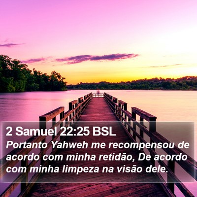 2 Samuel 22:25 BSL Bible Verse Image