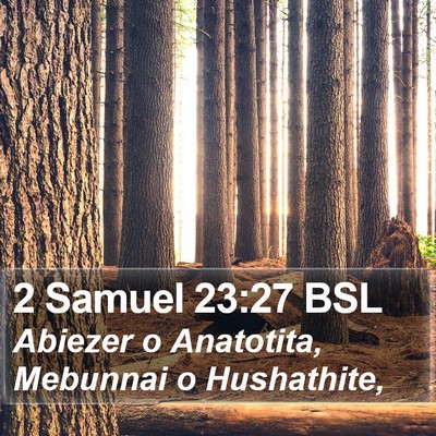 2 Samuel 23:27 BSL Bible Verse Image