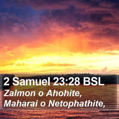 2 Samuel 23:28 BSL Bible Verse Image