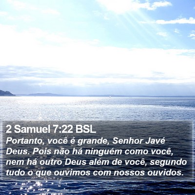 2 Samuel 7:22 BSL Bible Verse Image