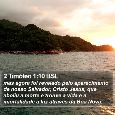 2 Timóteo 1:10 BSL Bible Verse Image