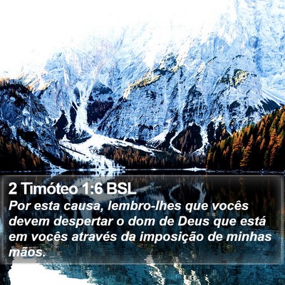 2 Timóteo 1:6 BSL Bible Verse Image