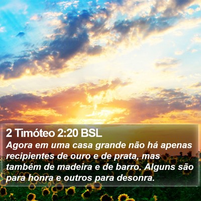 2 Timóteo 2:20 BSL Bible Verse Image