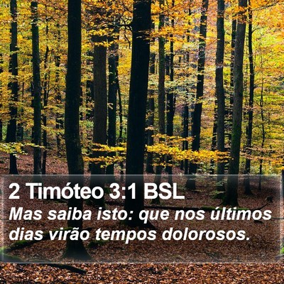 2 Timóteo 3:1 BSL Bible Verse Image