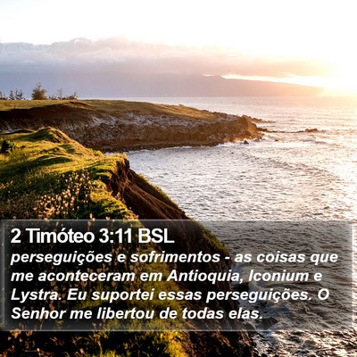 2 Timóteo 3:11 BSL Bible Verse Image