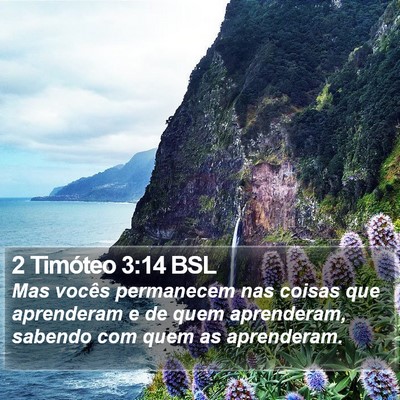 2 Timóteo 3:14 BSL Bible Verse Image