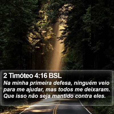 2 Timóteo 4:16 BSL Bible Verse Image
