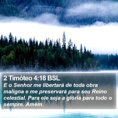 2 Timóteo 4:18 BSL Bible Verse Image