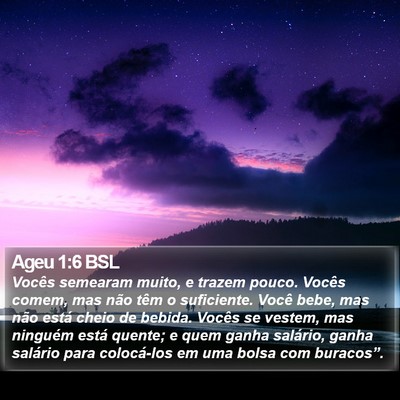 Ageu 1:6 BSL Bible Verse Image