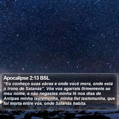 Apocalipse 2:13 BSL Bible Verse Image