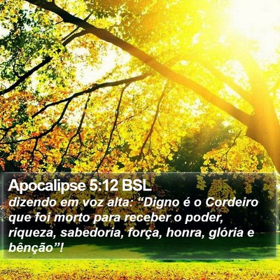 Apocalipse 5:12 BSL Bible Verse Image
