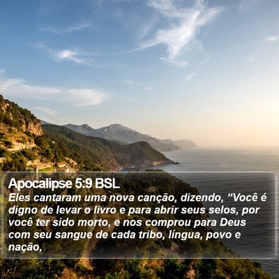 Apocalipse 5:9 BSL Bible Verse Image