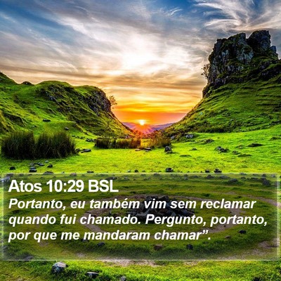 Atos 10:29 BSL Bible Verse Image