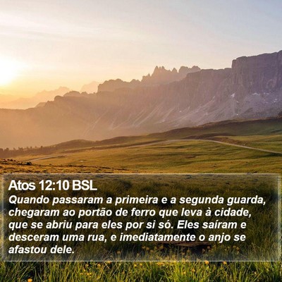 Atos 12:10 BSL Bible Verse Image