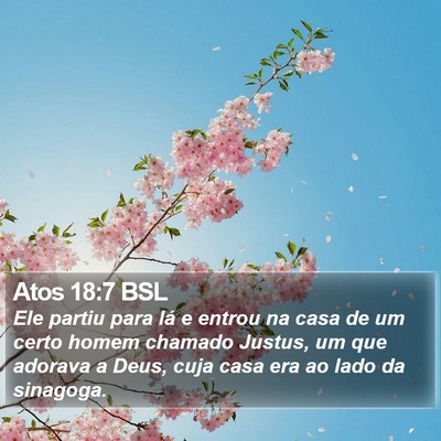 Atos 18:7 BSL Bible Verse Image