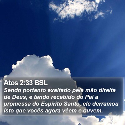 Atos 2:33 BSL Bible Verse Image