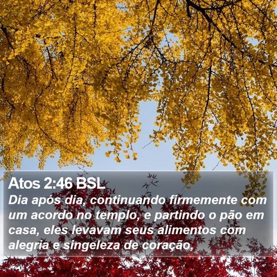 Atos 2:46 BSL Bible Verse Image