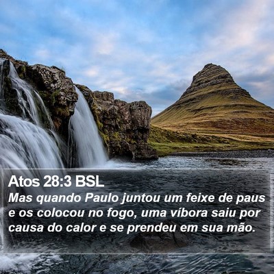 Atos 28:3 BSL Bible Verse Image